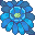 Pixels Aqua Flower