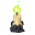 candle green flame