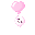cute ghost with balloon heart