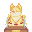 Golden 8 Tailed Corgi Statue