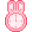 Pink rabbit clock